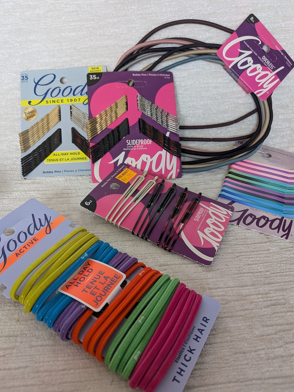 Goody Hair Accessory Bundle—All New-6 Packs Containing 126 Items Total